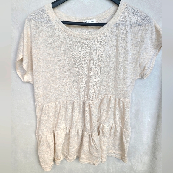 Escape | Tops | Beige Ruffled Blouse | Poshmark